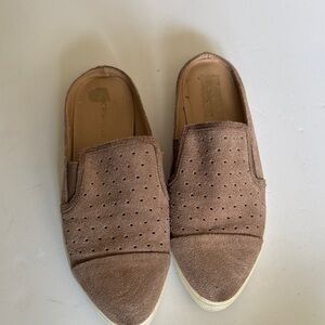 BCBGeneration beige slip on suede mules size 8